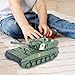 Bffcnl 1/72 Tank Model DIY Assemble Model Building Toys Simulation for Educational Toy, Green 9.8x4.5x5cm