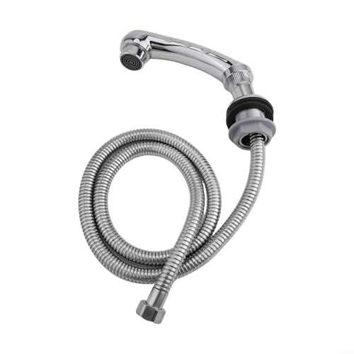 Jonikuper Cabezal de ducha con manguera, válvula de mezcla de frío y caliente, cabezal de ducha para champú, para salón de belleza, salida de agua suave de 137 cm de largo