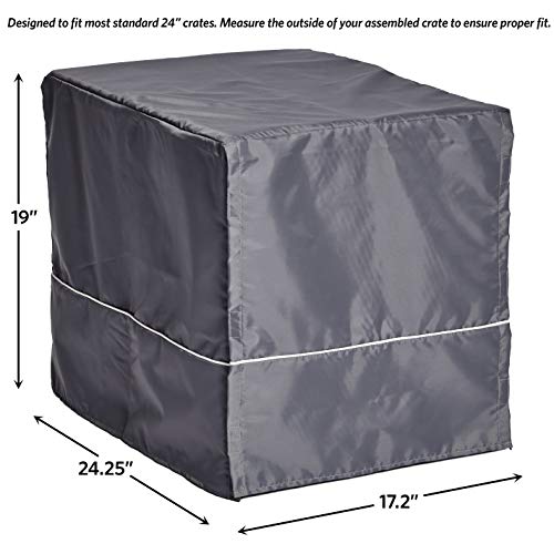 Hundebox-Abdeckung, 61 cm, Größe S, Hellgrau, Polyester-Sichtschutz für Hundeboxen, passend für die meisten Standard-Boxen, maschinenwaschbar, hilft Bellen & Kauen zu reduzieren