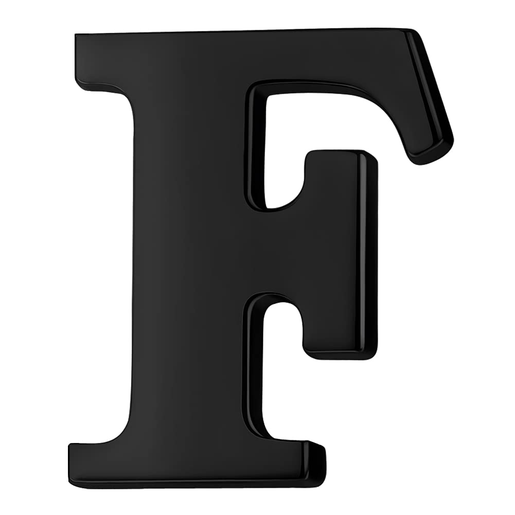 HONEY BEAR Black Initial Letter Tie Lapel Pin Brooch for Men Women Shirt