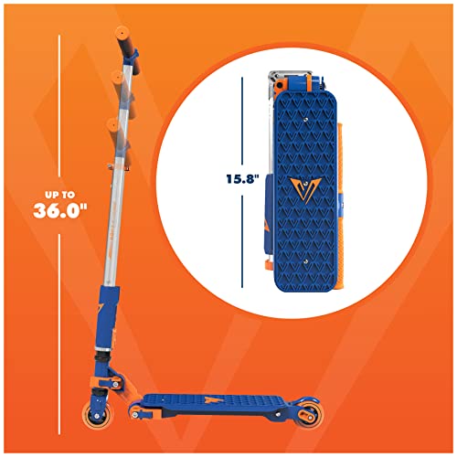 Valor Kick Scooter Toy, Ultra Compact & Lightweight Foldable Scooter Kids With Abec7 Wheel Bearing, Outdoor Toys For Kids Ages 8-12 And Up, Blue & Orange #TOP5