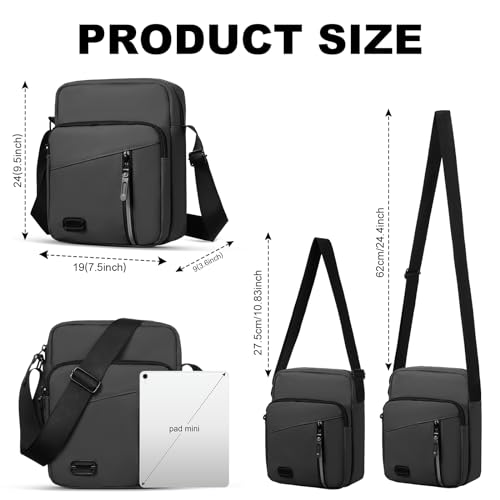 Aucuu Umhängetasche Schultertasche Herren, Wasserdichte Herrentasche zum Umhängen Messenger Bag mit Multi Tasche, Handytasche, Crossbody Bag für Alltag, Business Arbeit und Reise