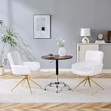 Bladez Set di 2 sedie per sala da pranzo in pelle PU, girevoli a 360°, moderno e confortevole