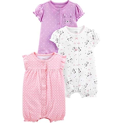 Simple Joys by Carter's Baby Girls' 3-Pack Snap-up Rompers Cover