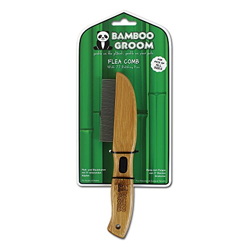 Alcott Bamboo Groom Flea Comb with 77 Rotating Pins for Pets - Image 4