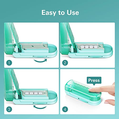 Image of DEPAD Pill Cutter Splitter for Small and Tiny Pills, Pill Splitter for Cutting Multiple Pills with Adjustable Bars & Hidden Blade, Safely Cuts Small or Large Tablets for Seniors & Pets