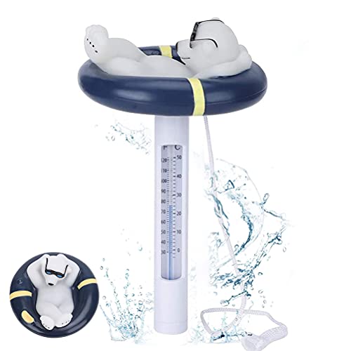 Chilits Thermometre Piscine Thermomètre Flottant de Piscine avec Corde Formes animales et végétales Résistant aux ÉclatsThermomètre pour Piscines Extérieures et Intérieures Spas Jacuzz