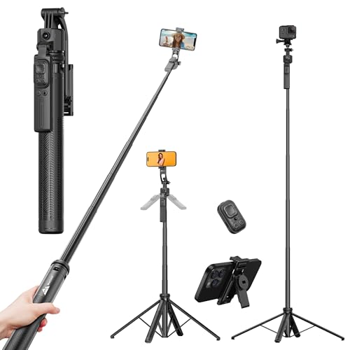 Image of WeCool AI-Powered Selfie Stick with 360 Rotational Aluminum Built,Auto Face Tracking Quadripod,Extendable Upto 64 inch,Compatible with GoPro,Camera and with iPhones
