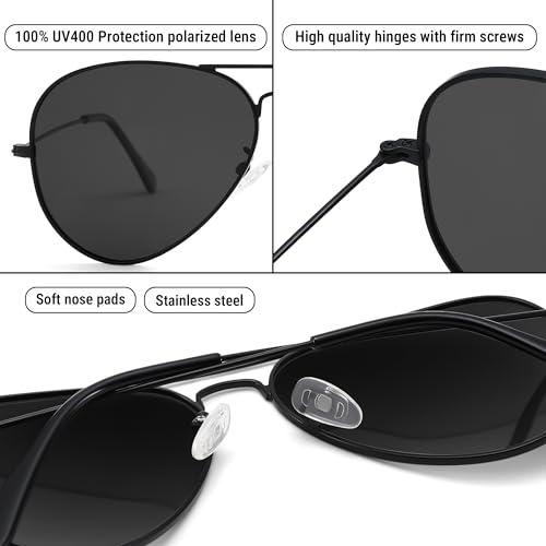 Image of Pro Acme Aviator Sunglasses for Men Women Classic Polarized UV400 Protection