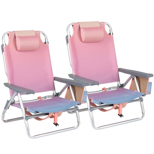 GIANTEX 2-Pack Folding Beach Chair, Patio Sling...