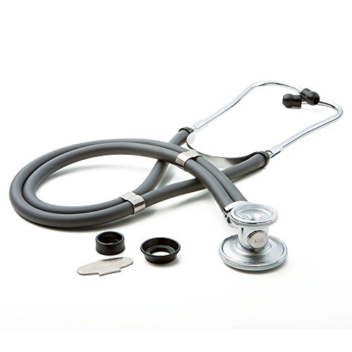 ADC Adscope 641 Sprague Stethoscope with 5 Interchangeable Chestpiece Options, 30 inch Length, Gray