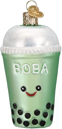 Old World Christmas Boba Tea Glass Blown Ornament for Christmas Tree