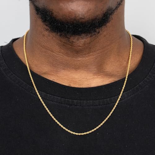 Gold Rope Chain for Men 14K Gold Adjustable Chain Italian Craftsmanship Stackable Women Necklace 20 Inch2