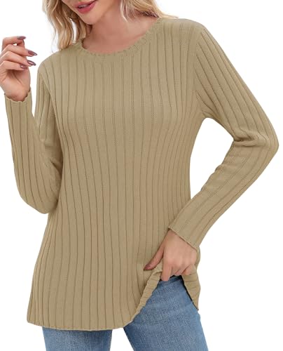 Image of Urban CoCo Women's Lightweight Crewneck Pullover Sweaters Long Sleeve Fall Knitted Sweater Tops