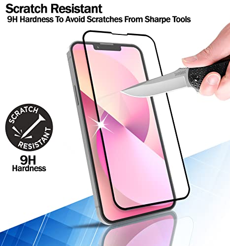Image of RKINC Tempered Glass for iPhone 13 Pro Max and iPhone 14 Plus (6.7 Inch) Military Grade Gorilla Screen Guard Protector | With Installation Kit | Edge to Edge Coverage | Black