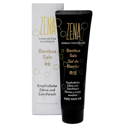 ZENA Bambus Salz Zahnpasta 75ml Minz Menthol Geschmack Natürlich ohne Fluorid & Farbstoffe Für empfindliche Zähne Zahnfleisch Hergestellt in Südkorea ZENA Bambus Salz Zahnpasta 75ml Minz Menthol Geschmack Natürlich ohne Fluorid & Farbstoffe Für empfindliche Zähne Zahnfleisch Hergestellt in Südkorea