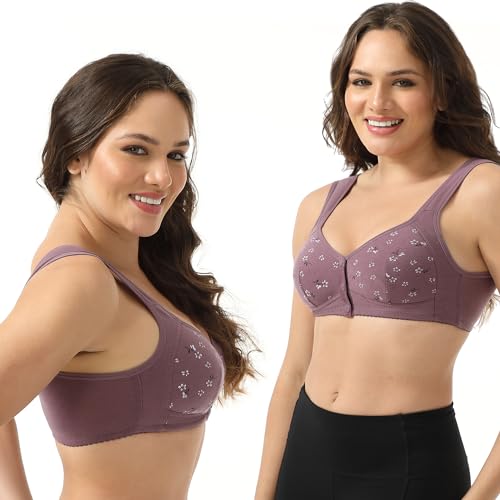 Image of Daisy Bras for Women, Front Snap Closure Padded Bra for Older Senior Women, No Underwire Comfortable Bra