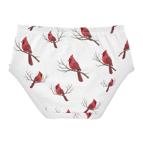 Red Birds White Winter Girls Underwear Toddler 2t Cotton Little Girl Panties Fancy Kids Undies Briefs2