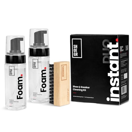 SHOEGR Instant Duo Shoe Cleaning Kit | 2 x Shoe Cleaning Foam (150...
