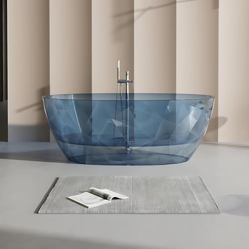 70 IN LyckTre Modern Freestanding Bathtub - Stone Resin Deep