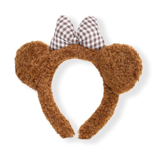 Image of Radhu & Kabby Teddy Bear Hair Band for Girls Kids | Cute Girls Hair Accessories | Teddy Ears Head band with Checkered Bow | Hairbands For Kids Girl | Kids hair Accessories, Fun Hair Bands