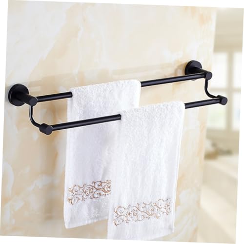 Barre porte-serviettes double murale acier inoxydable support bain
