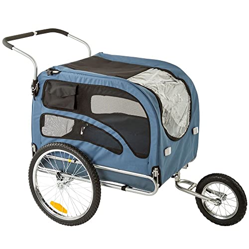 Blue 2-in-1 Pull-Behind Dog Bike Carrier Bicycle Pet Trailer Blue 2-in-1 Pull-Behind Dog Bike Carrier Bicycle Pet Trailer