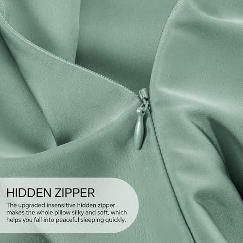 Image of INFIIXSO Silk Pillowcase Mint Green 1PC 20 inchx26 inch