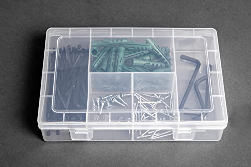 hünersdorff Sortimentskasten PP-Eco Mini mit 5 Fächern | stabile Sortierbox für Schrauben und andere Kleinteile | feste Facheinteilung | transparent, Durchsichtig