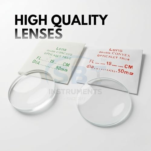 Image of SBT Optical Physics Experiment Kit | Glass Prism, Convex & Concave Lenses, Glass Slab & Mirrors Set | Light Refraction, Reflection & Dispersion | STEM Science Lab Equipment for Students | Set of 7