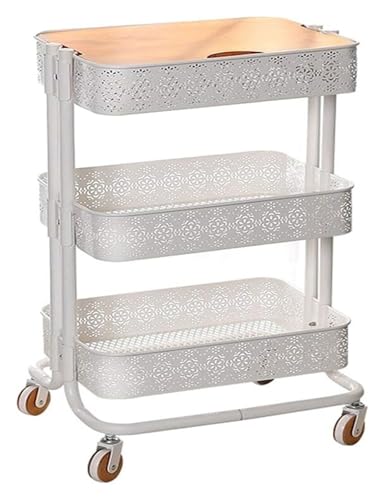Carrito de bar con ruedas multiusos para almacenamiento en el hogar 2