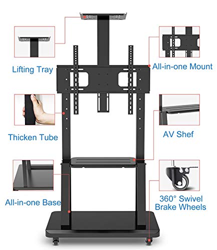 Soporte Móvil de Piso Negro para TV de 32 a 75 Pulgadas miniatura 2