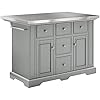 Crosley Furniture Julia Kitchen Island with Stainless Steel Top, Gray Crosley Furniture Julia Kitchen Island with Stainless Steel Top, Gray