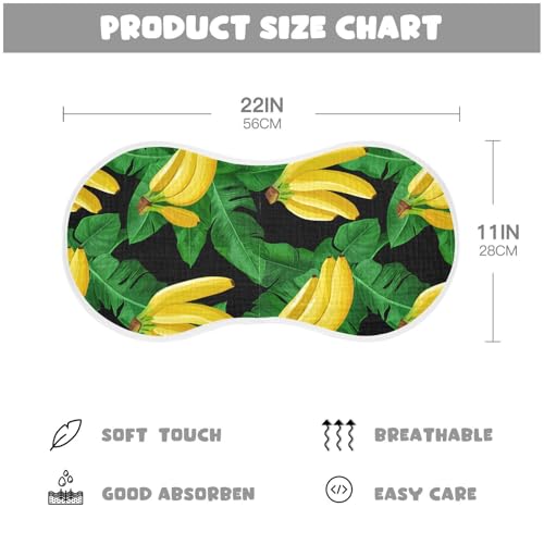 J JOYSAY Banana Leaf Black Baby Burp Cloths for Boys Girls Large 22''x11'' Cotton 4 Layer Baby Items Must Haves for Drool Newborn one sizex42