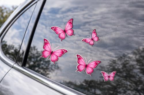 Kit papillons roses pour masquer les rayures de voiture et pc