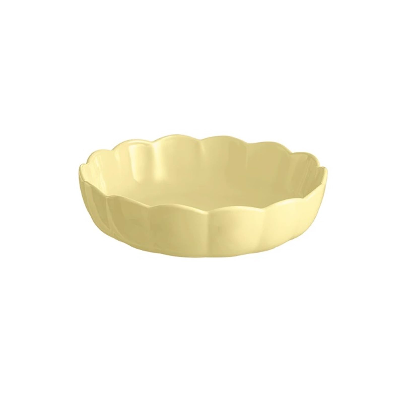 Versatile Pirofila rotonda in ceramica con petali ondulati(giallo)