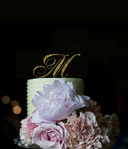Kundenspezifische Monogramm Glitter Gold Hochzeit Kuchen Topper Acryl in Buchstabe A bis Z Hochzeit Zubehör Party Dekoration Casamento