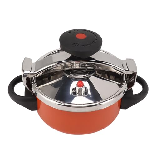 2L 2 Liter Stainless Steel Mini Pressure Cooker Canner Double Bottom Pressure Cooker for Gas Stoves Induction Stoves Cooker Intelligent