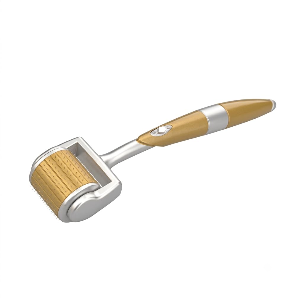 ZGTS Professional Gold Plated 192 Needles Titanium Alloy Derma Roller, Gold, 0.5mm-image-16