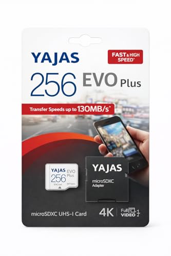 Image of 256GB microSDXC Memory Card, 140 Mbps /s High Speed with High Performance of Data Transfer I Memory Card for Smartphone, Camera, Tablet & Drone | Full HD Video Recording