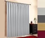 Sun World Verdunkelungsvorhang nach Maß, maßgeschneiderter Vorhang, Verdunkelungsgardine, XXL, Gardinen nach Maß, Überlänge und Überbreite, Übergardine, Kräuselband, Light Grey (215x200cm, HxB)