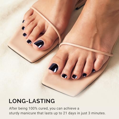 Image of MelodySusie 32Pcs Semi Cured Gel Toe Nail Strips, Works with UV /LED Lamps