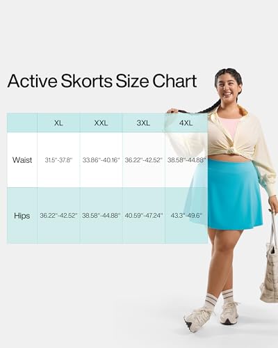Image of Women's Tennis Skorts with 2 Pockets Plus Size Golf Skirts High Waisted Pleated Athletic Skirt for Pickleball Running