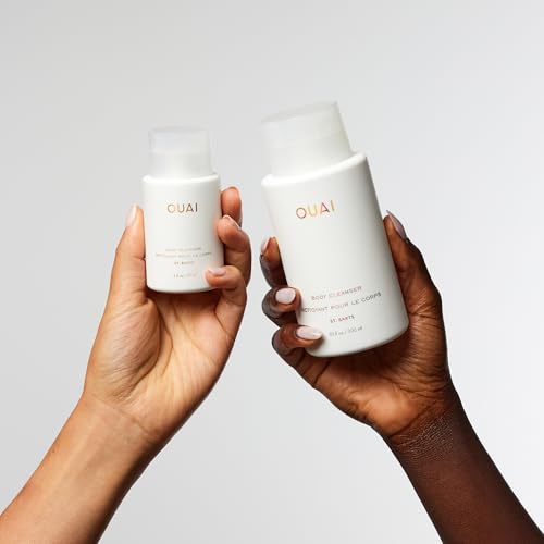 OUAI Body Cleanser, St. Barts Travel Size - Foaming Body Wash with Jojoba Oil & Rosehip Oil to Hydrate, Balance & Soften Skin - Paraben, Phthalate & Sulfate Free Skin Care Products (3 fl oz)