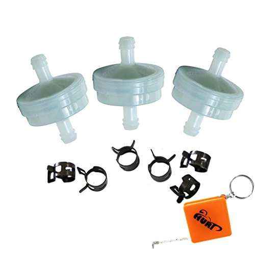 HURI 3 Stück Kraftstofffilter ersetzt Briggs & Stratton 4112/394358 394358S Benzinfilter 75 Mikron Toro 56-6360 AM38708