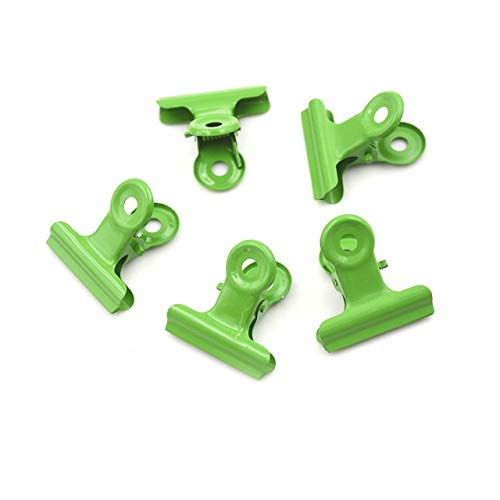 Clips 5pcs Cute Metal Binder Clips Folder Notes Letter Paper Clip Clamp 12 Colors School Office Stationery - (Color: Green)