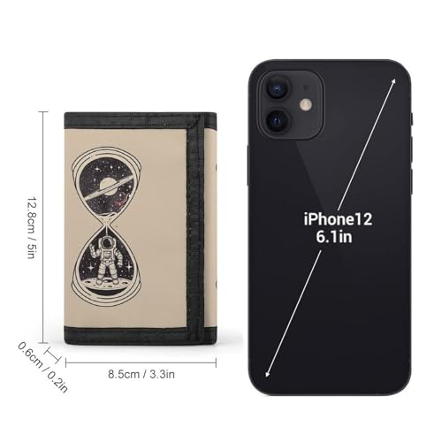 Hourglass Astronaut Planet Trifold Wallet with ID Window ID Card Holder Wallets Travel Wallet Coin Zipper Pocket2