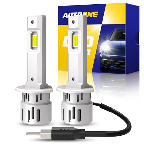 Image of AUTOONE H1 LED Bulb, 800% Brighter, 5 Min Quick Install, 20 Years Lifespan, No Flicker, 99% Compatibility, Pack of 2