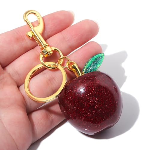 Image of Fruit Bag Charm Keychain - Gold Key Chain, Cute Purse Handbags Accessories - Beautiful Gift for Women