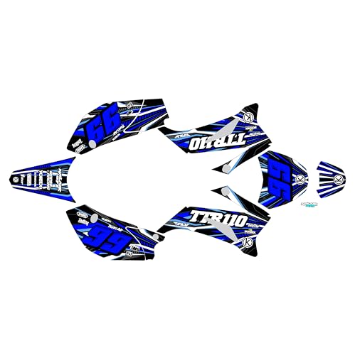 Kalair GFX Graphics Kit for Yamaha TTR 110 (2008-2023) TTR110 Prime Series Blue 09 Mil-Dirt pit bike motorcycle stickers,dirtbike racing decal automotive motocross accessories no plastics